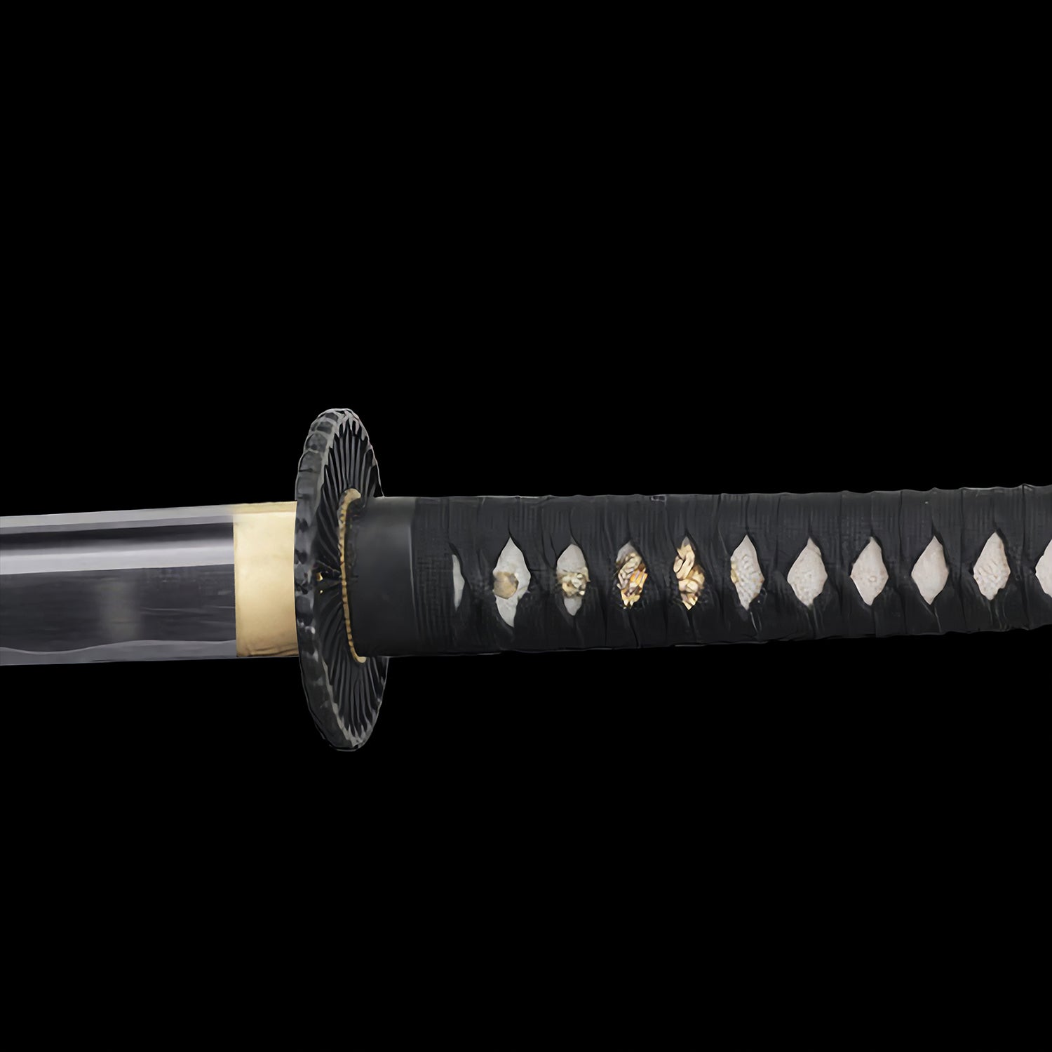 Onikiri Battle Ready 34" Wakizashi 1045 Steel Handmade Katana Sword Black