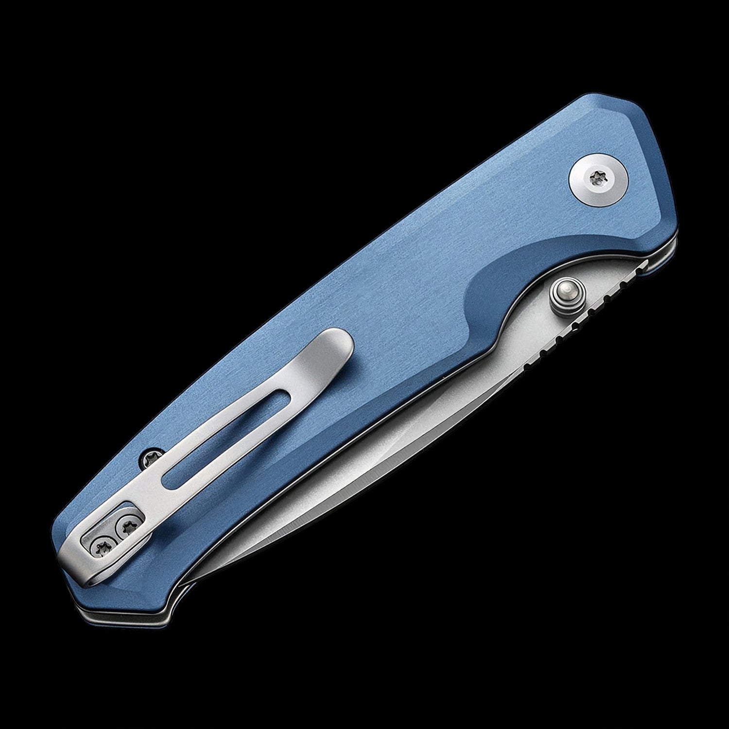 CIVIVI Altus Nitro-V Steel Button Lock Pocket Knife Blue Aluminum