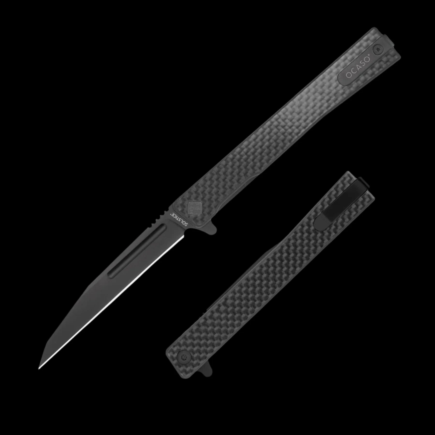 Ocaso Knives Solstice S35VN Wharncliffe - Carbon Fiber