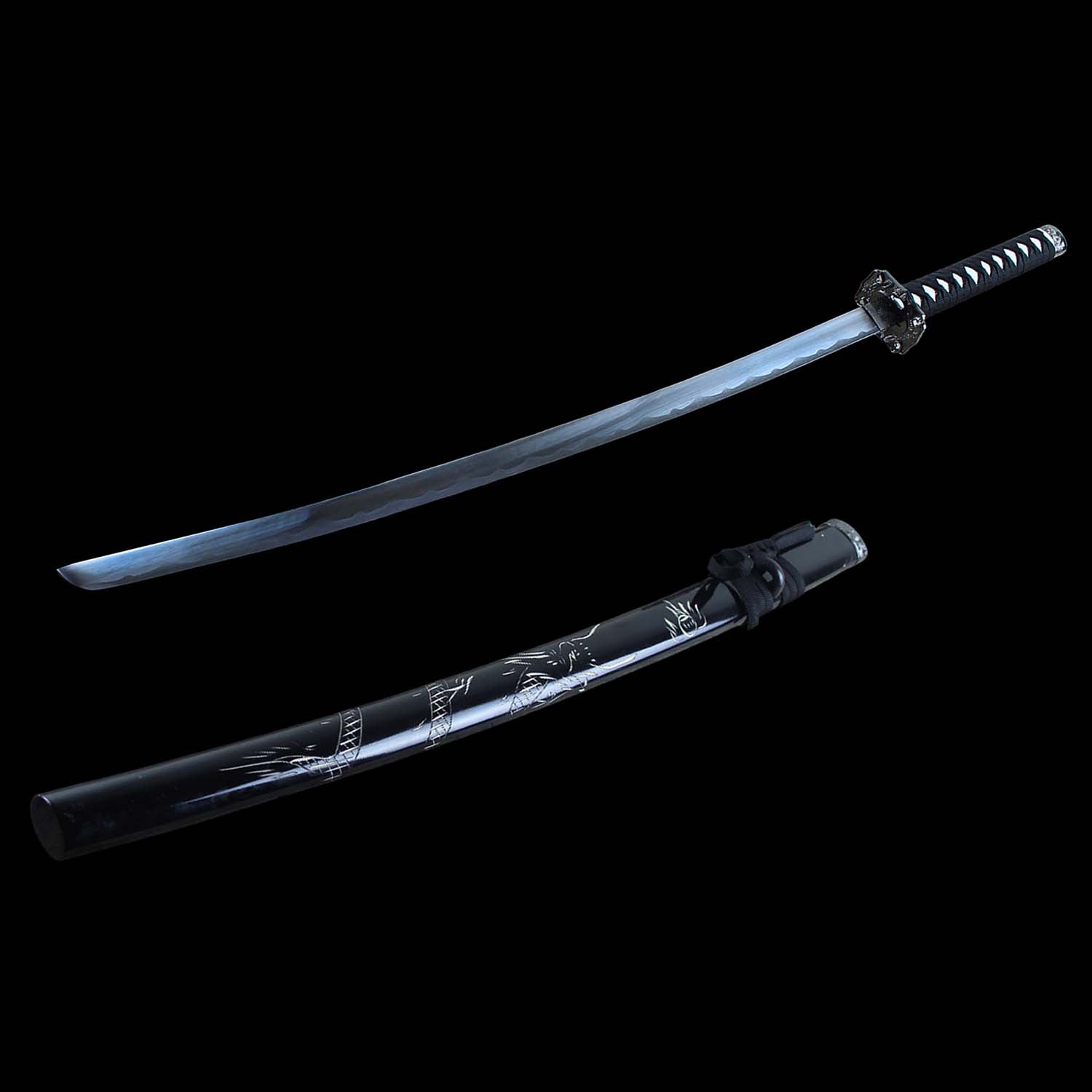 Black Dragon Collectible Display Katana Sword (dull blade)