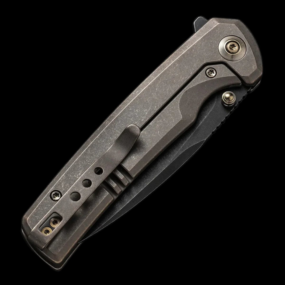 WE Knife Subjugator 20CV Flipper Pocket Knife - Bronze Titanium Handle