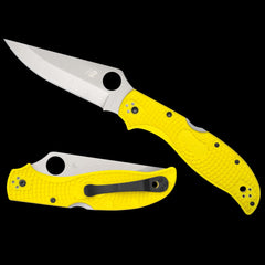 Spyderco Stretch 2 XL Lightweight Salt Pocket Knife Yellow FRN Handle