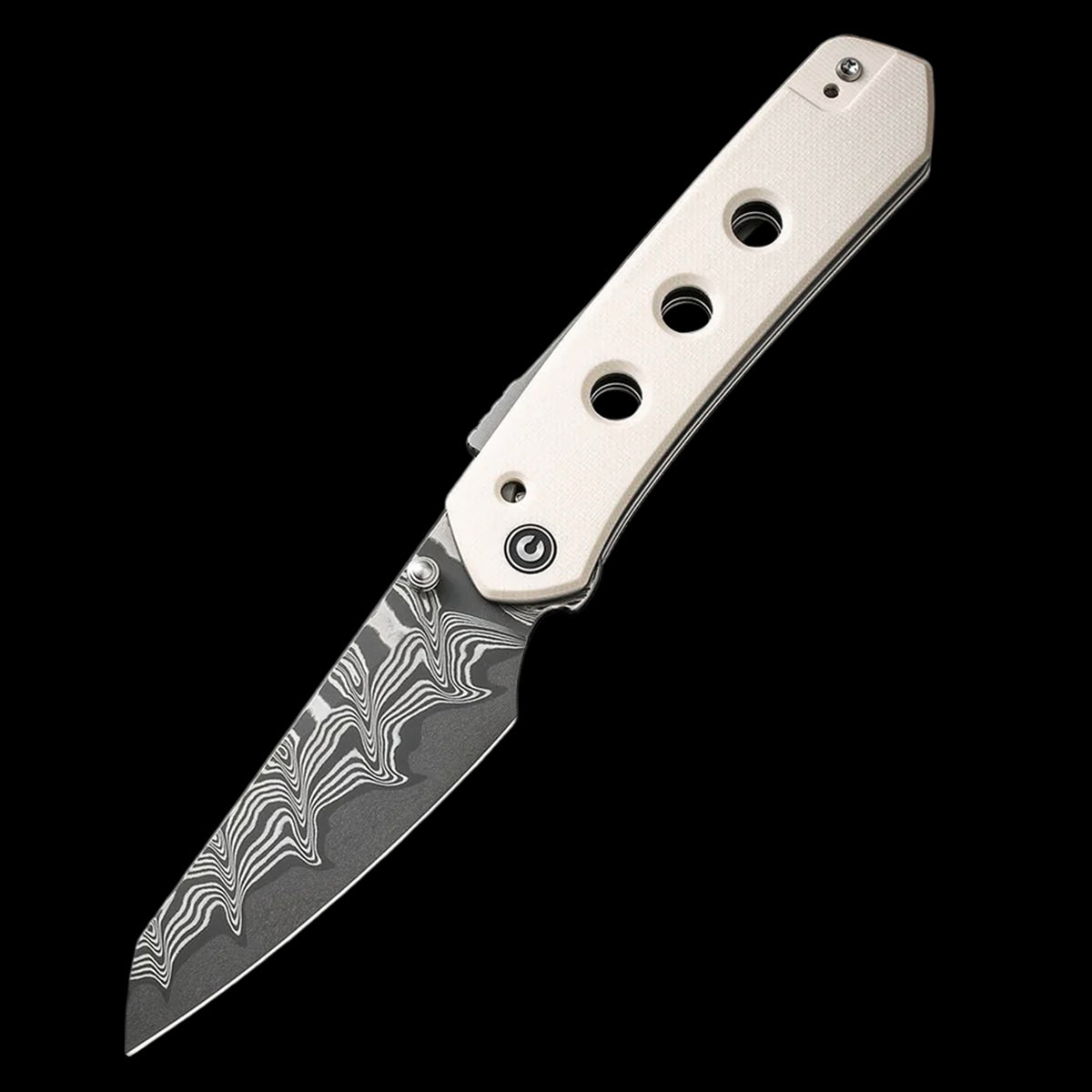 CIVIVI Vision FG Damascus Steel Superlock Knife Ivory G10 Handle