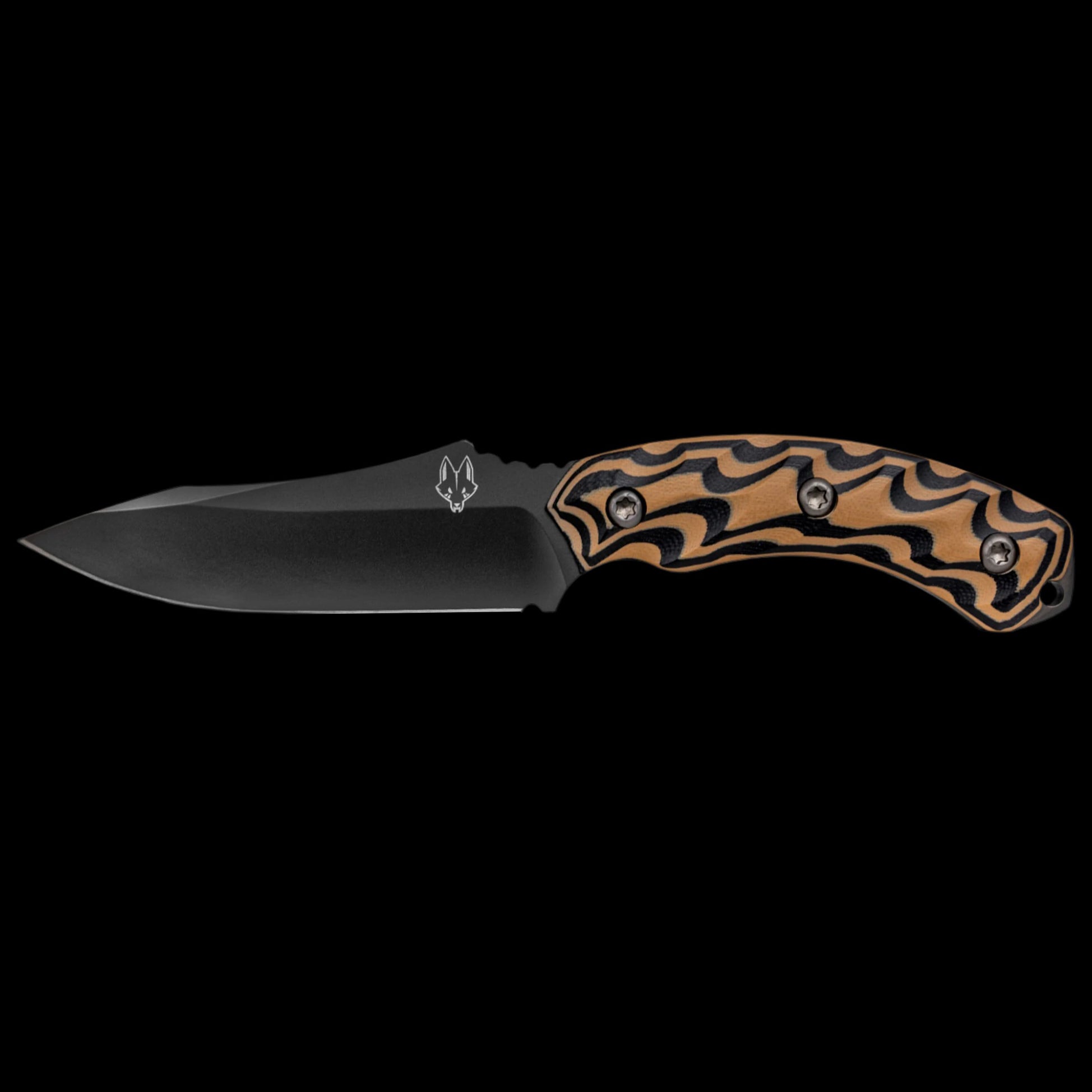 Southern Grind Jackal 8670M Black Fixed Blade Knife Black & Tan G10 Handle