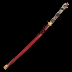 Red Highlander Dragon Collectible Display Katana Sword (dull blade)