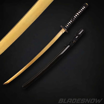 41" Handmade Battle Ready Golden Carbon Steel - Katana Sword