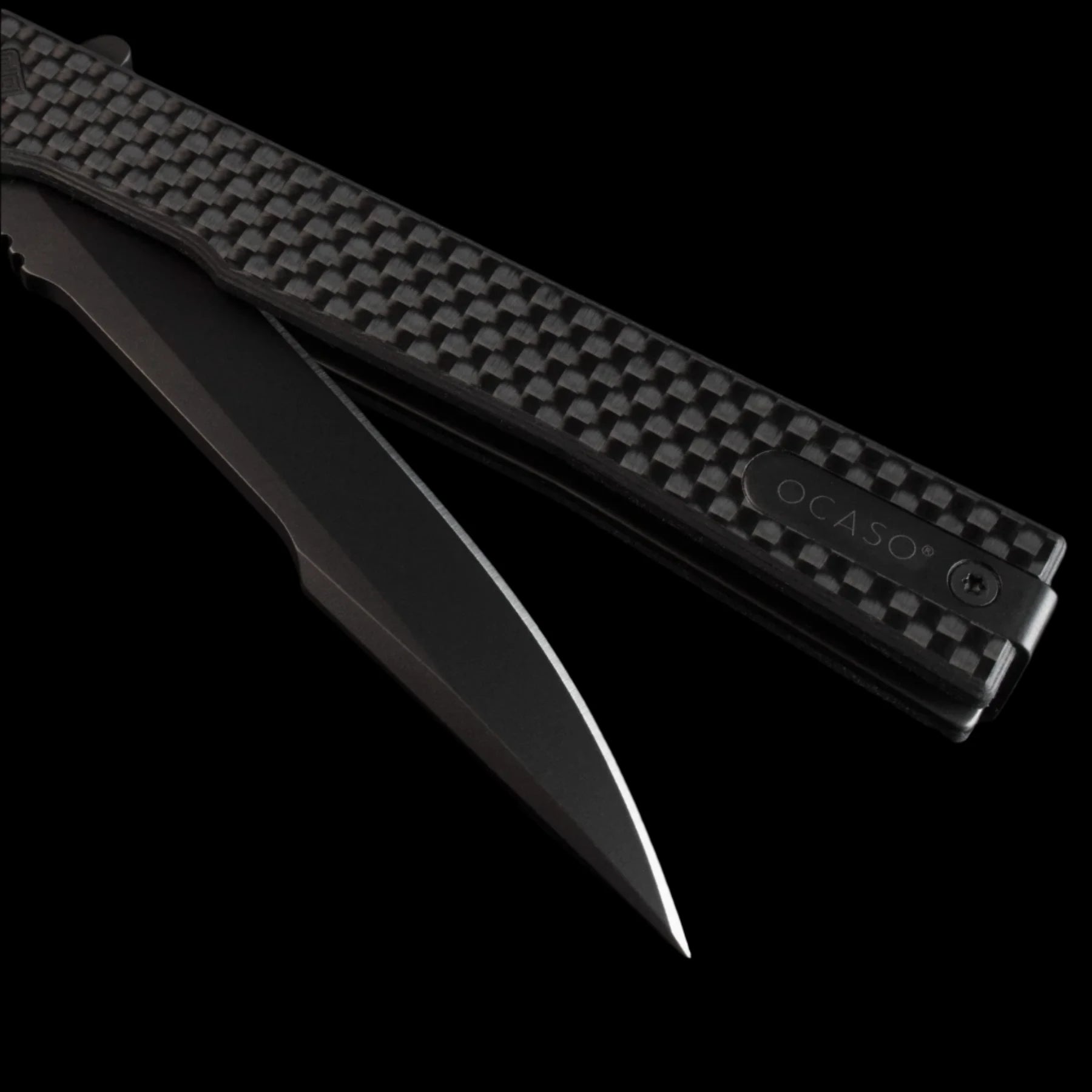 Ocaso Knives Solstice Black Harpoon S35VN - Carbon Fiber Handle