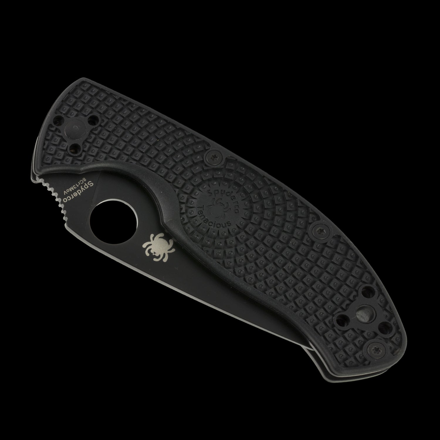 Spyderco Tenacious Lightweight Combo Edge Pocket Knife Black FRN Handle