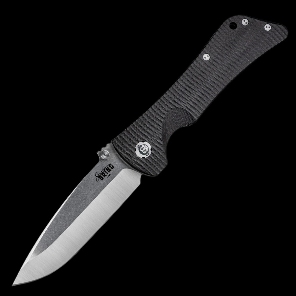 Southern Grind Bad Monkey 14C28N Pocket Knife Black G10 Handle