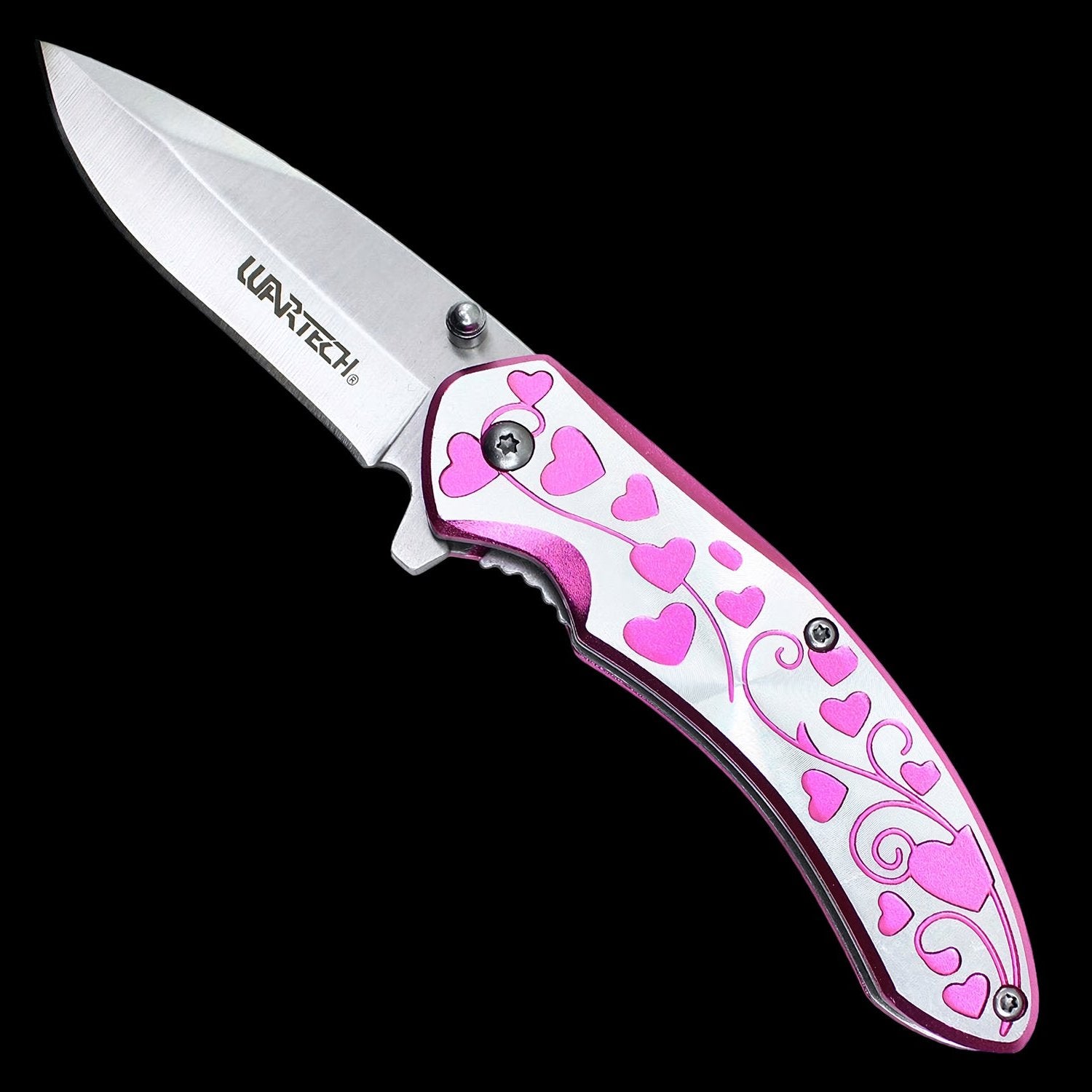 Floral Hearts Spring Assisted Pocket Knife Set 4 Pack