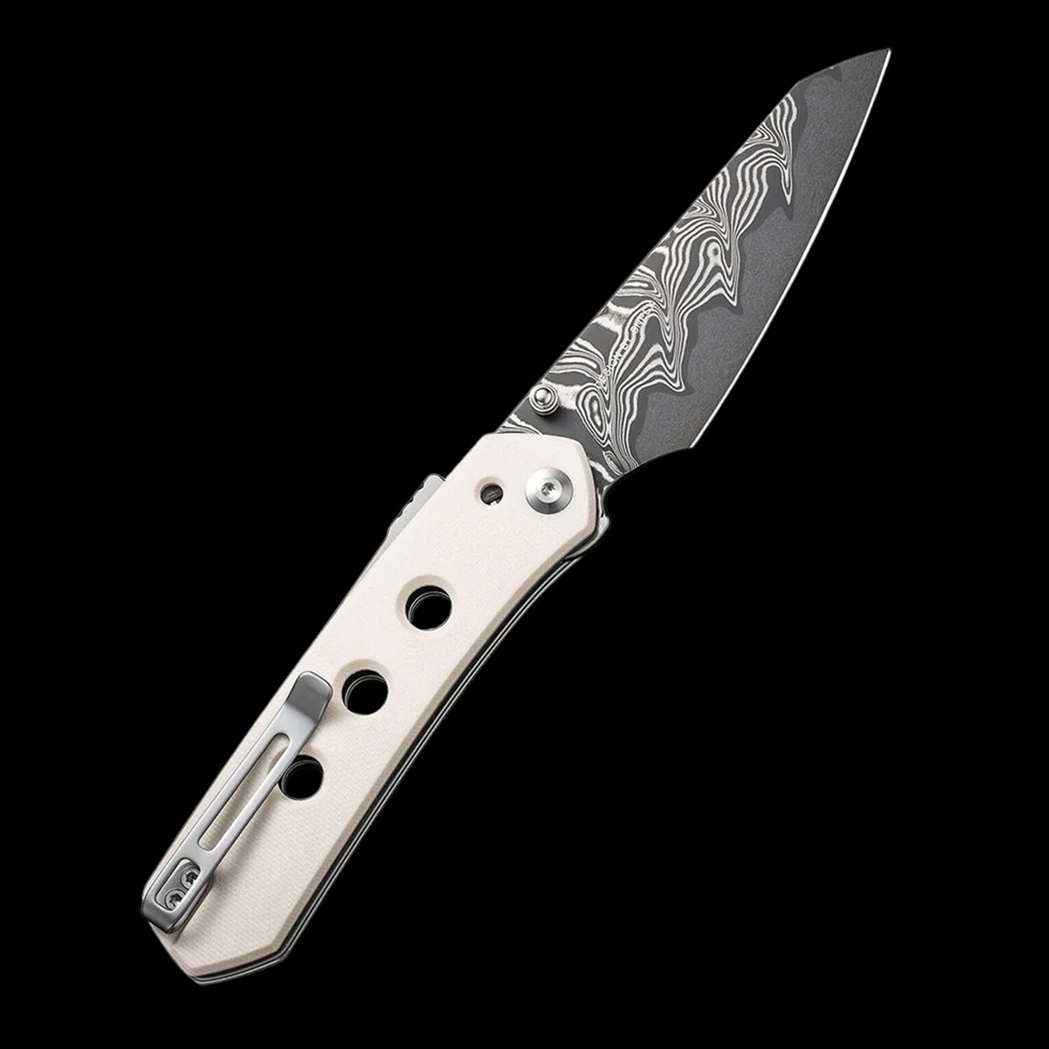 CIVIVI Vision FG Damascus Steel Superlock Knife Ivory G10 Handle