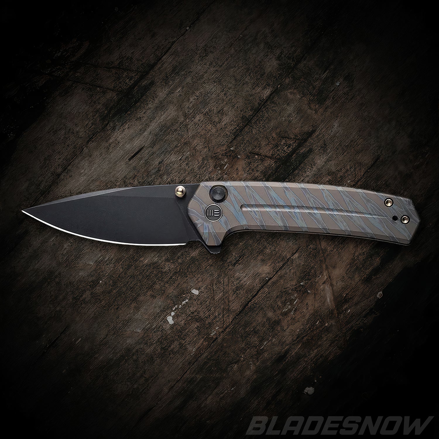 WE Knife Culex 20CV Flipper Pocket Knife - Titanium Tiger Stripe Flamed Handle