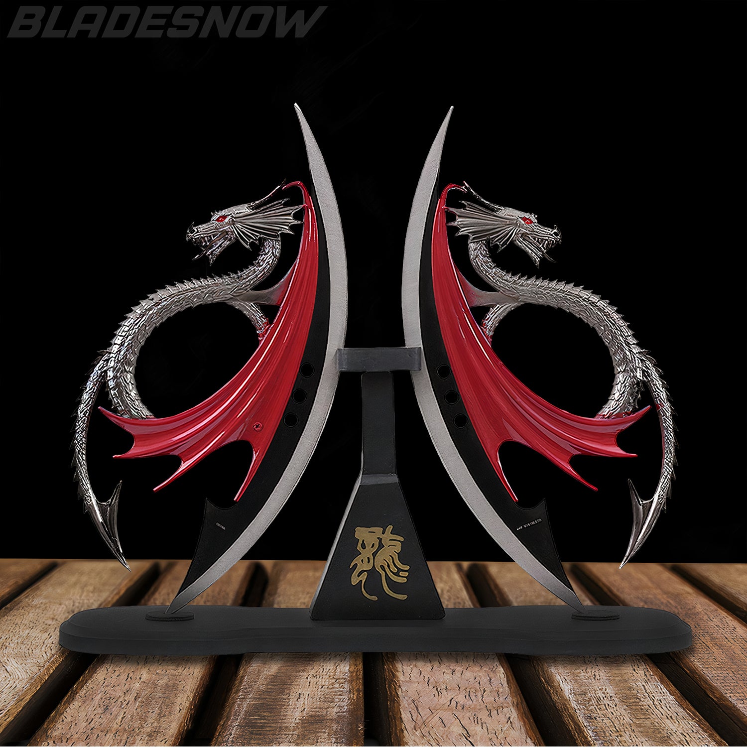 Twin Dragon Daggers with Stand (not sharp)