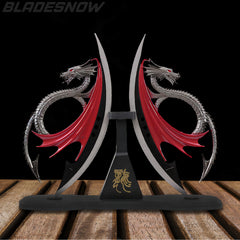 Twin Dragon Daggers with Stand (not sharp)