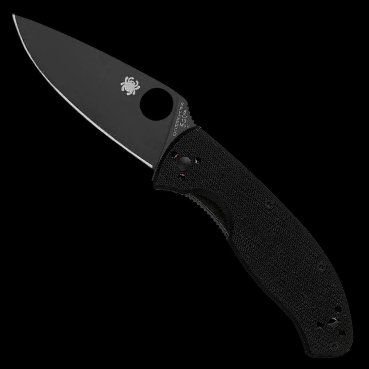 Spyderco Tenacious Black Pocket Knife Black G10 Handle