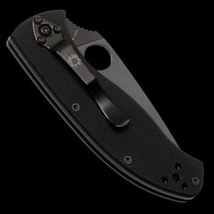 Spyderco Tenacious Black Pocket Knife Black G10 Handle