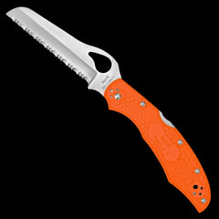 Spyderco Byrd Cara Cara 2 Lightweight Serrated Edge Pocket Knife Orange FRN Handle