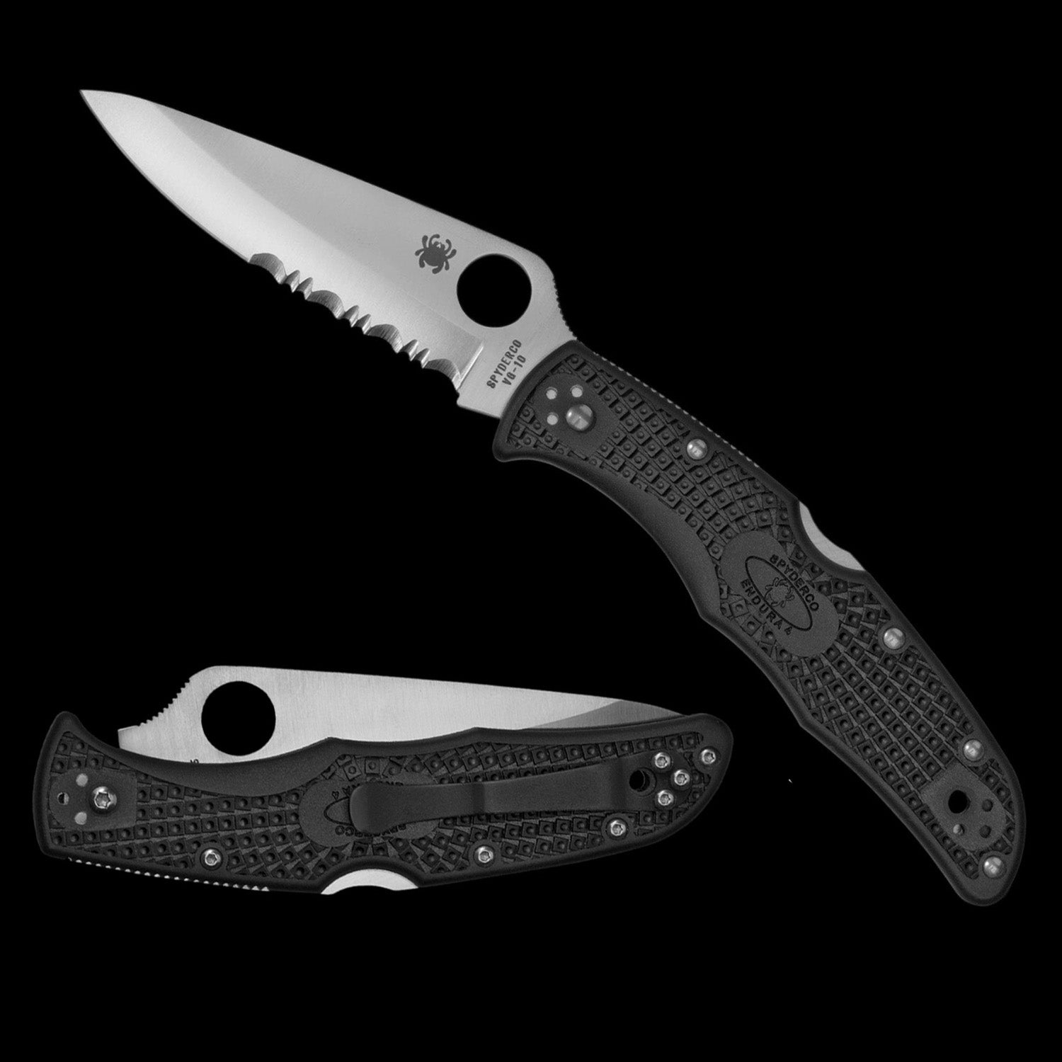 Spyderco Endura 4 Lightweight Pocket Knife Black FRN Handle