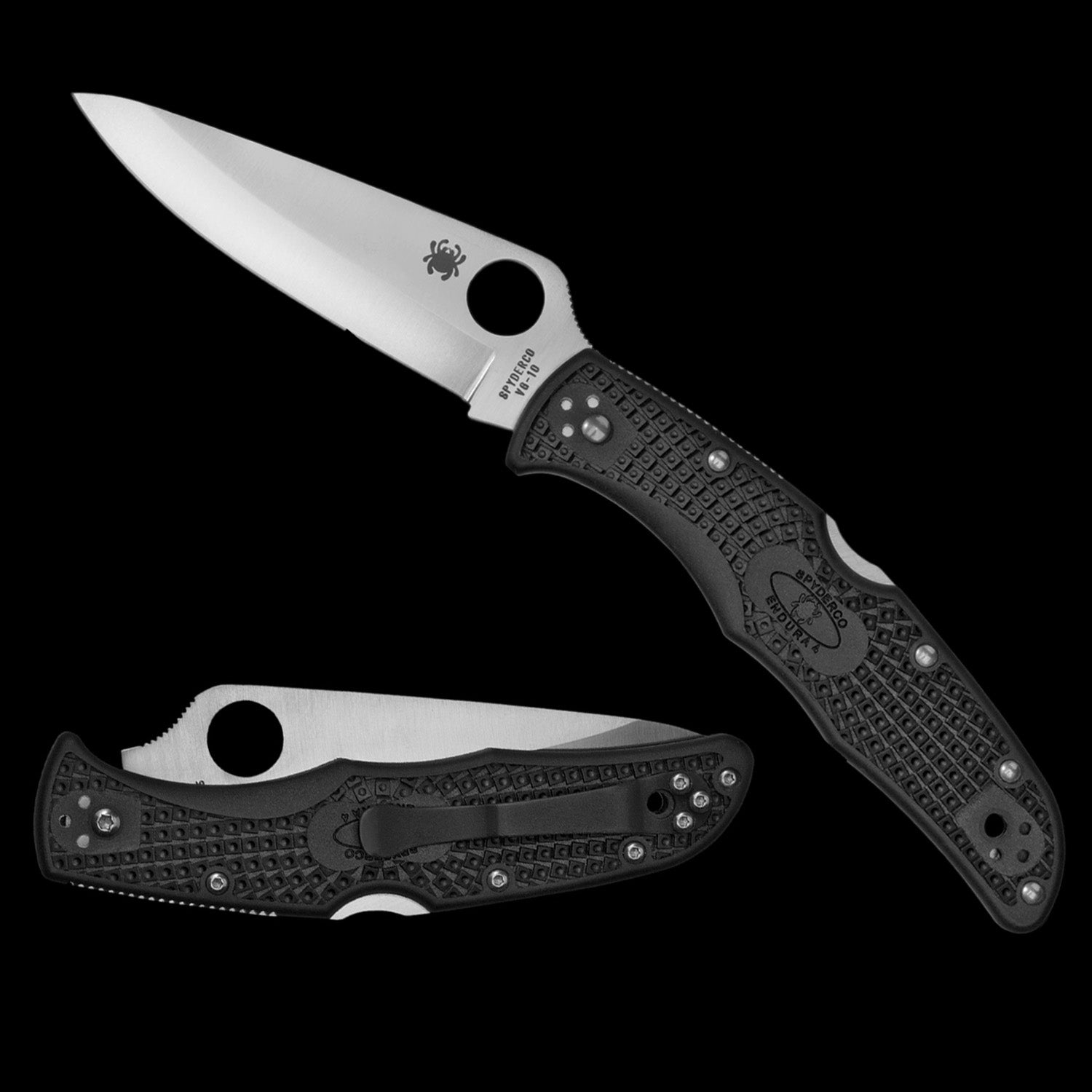 Spyderco Endura 4 Lightweight Pocket Knife Black FRN Handle