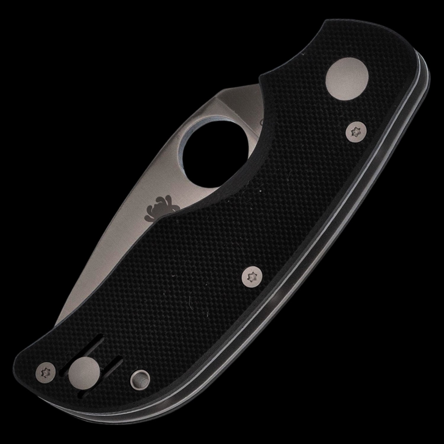 Spyderco Cat Pocket Knife Black G10 Handle