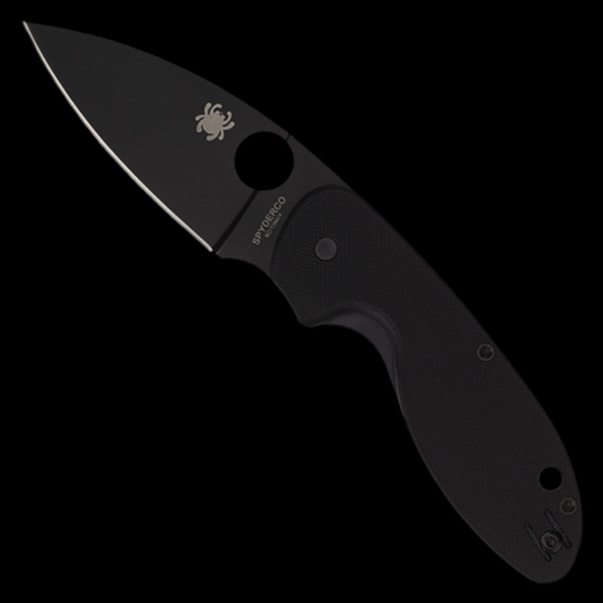 Spyderco Efficient Black Pocket Knife Black G10 Handle