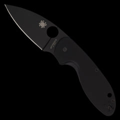 Spyderco Efficient Black Pocket Knife Black G10 Handle