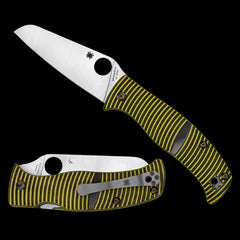 Spyderco Caribbean Salt Sheepsfoot Pocket Knife Black/Yellow G10