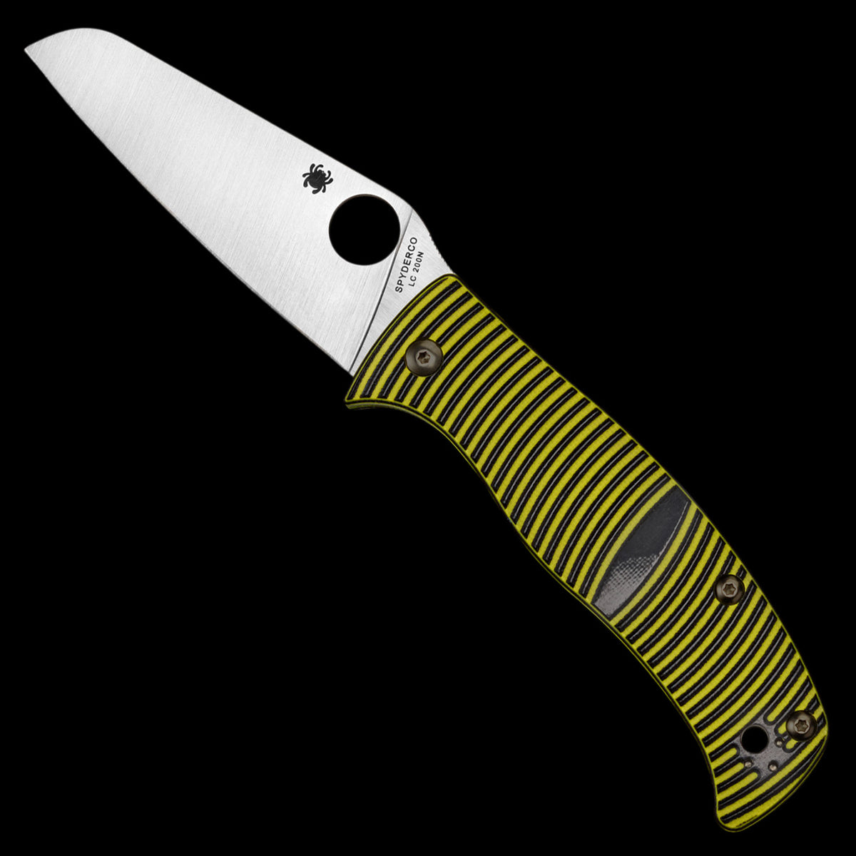 Spyderco Caribbean Salt Sheepsfoot Pocket Knife Black/Yellow G10