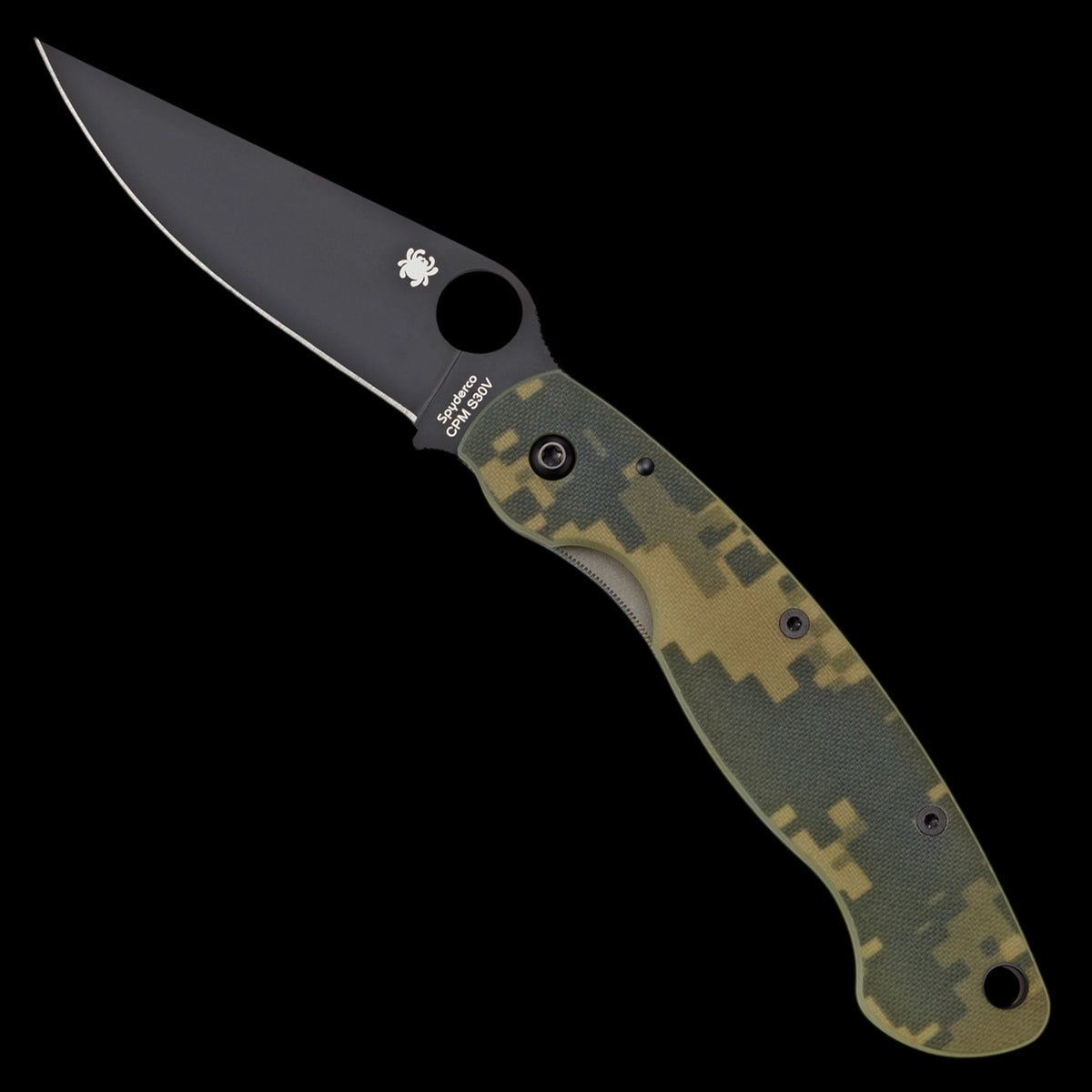 Spyderco Military Model Lightweight Pocket Knife S30V Camo G10 Handle