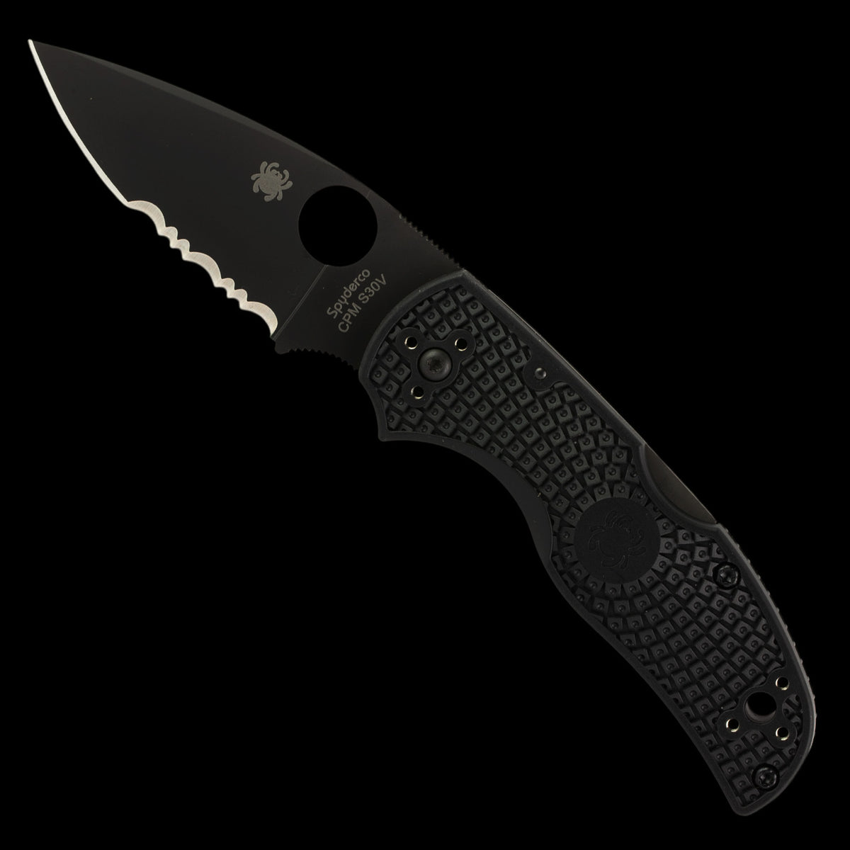 Spyderco Native 5 Lightweight S30V Combo Edge Pocket Knife Black FRN Handle