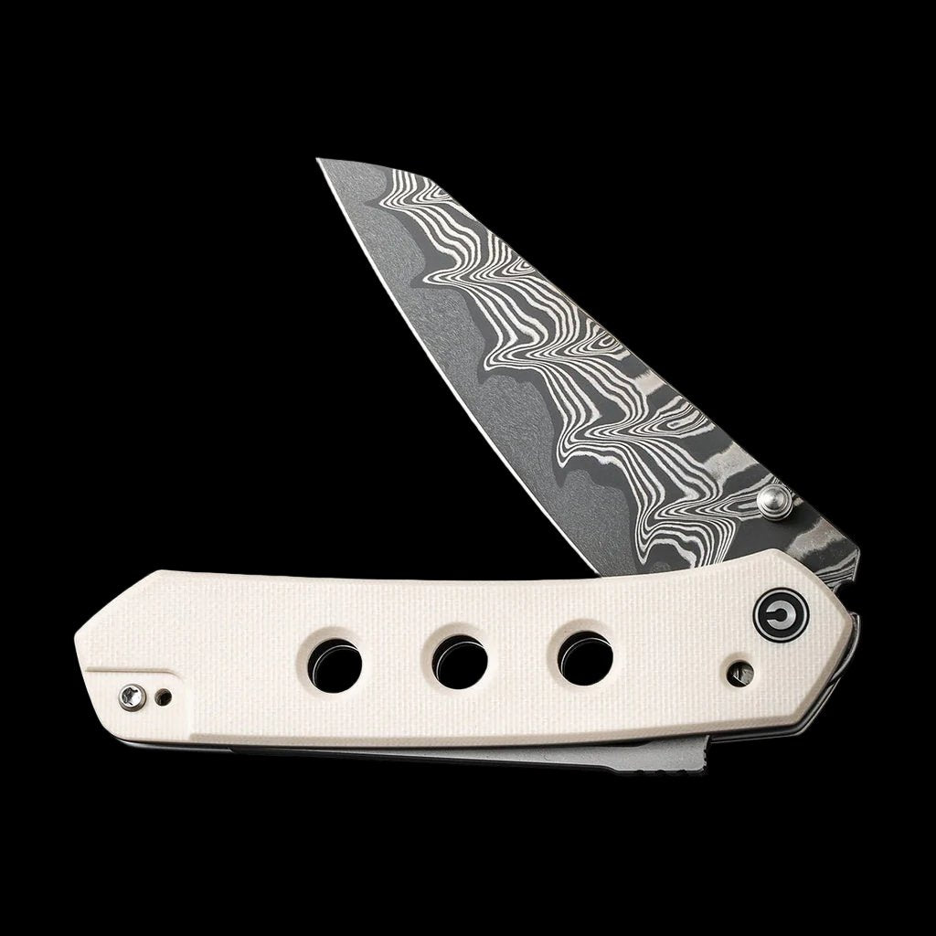 CIVIVI Vision FG Damascus Steel Superlock Knife Ivory G10 Handle