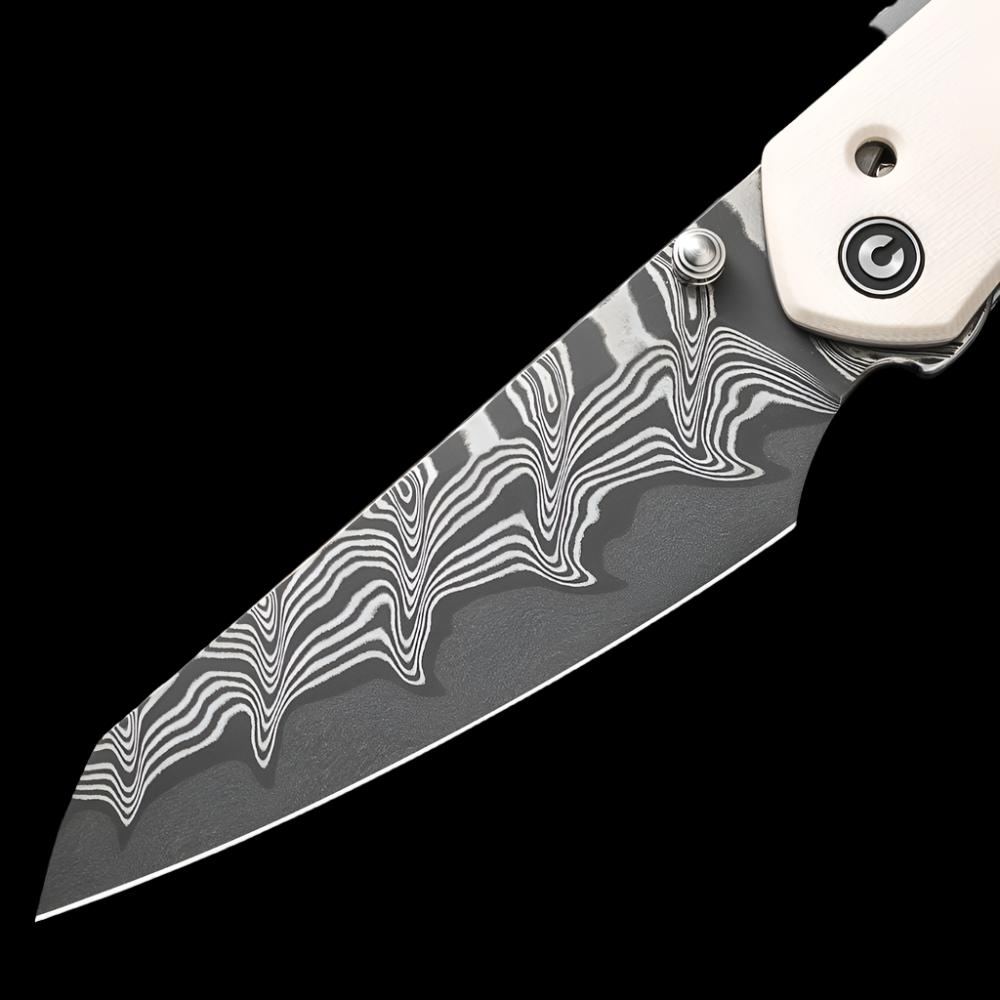 CIVIVI Vision FG Damascus Steel Superlock Knife Ivory G10 Handle