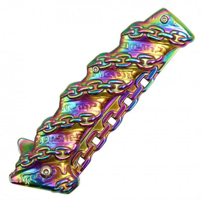 Fantasy Chain Rainbow Spring Assisted Pocket Knife 8"
