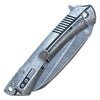 Reverse Tanto Spring Assisted Pocket Knife Stonewashed 8"