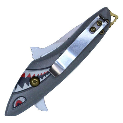 Bomber Shark Gray Spring Assisted Pocket Knife