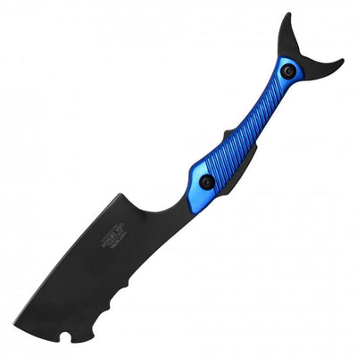 Bomber Shark Black Fixed Blade Cleaver Knife