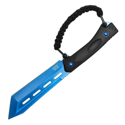10.5" Full Tang Tanto Hunting Survival Knife - Blue