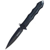 8.75" Black Wood Spring Assisted Stiletto Pocket Knife