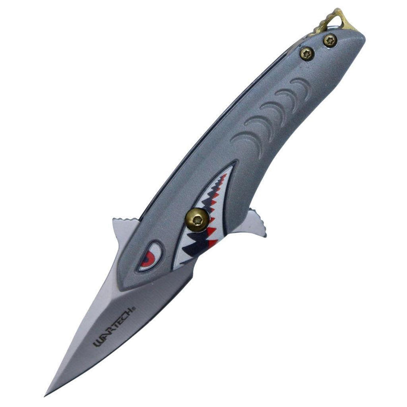 Bomber Shark Gray Spring Assisted Pocket Knife