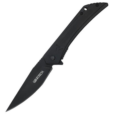 8" Black Slim Spring Assisted Pocket Knife