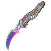 Skeleton Claw Rainbow Spring Assisted Pocket Knife 8"