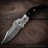 8" Genuine Damascus Black Steel Folding Pocket Knife
