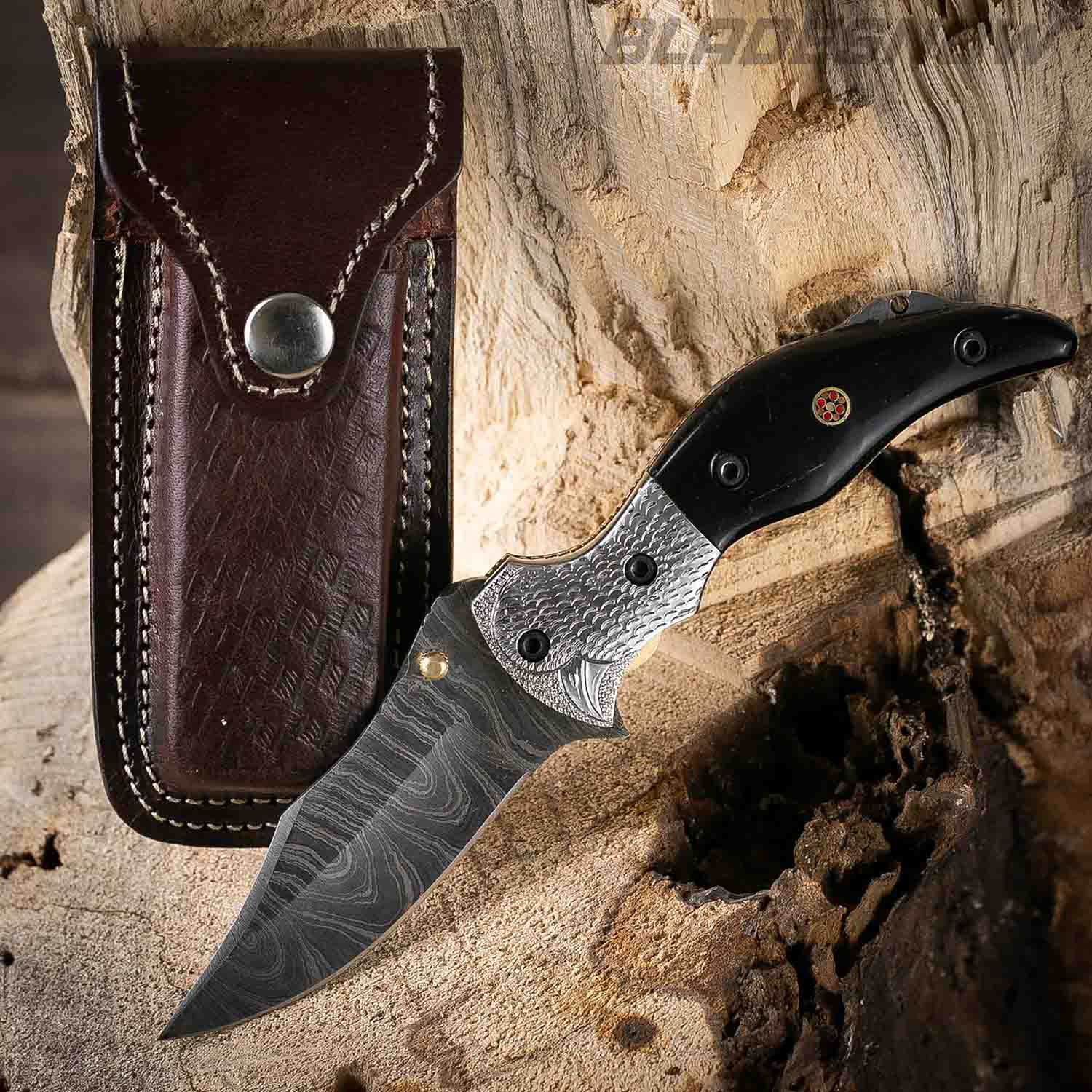 black handle and sharp blade knife 