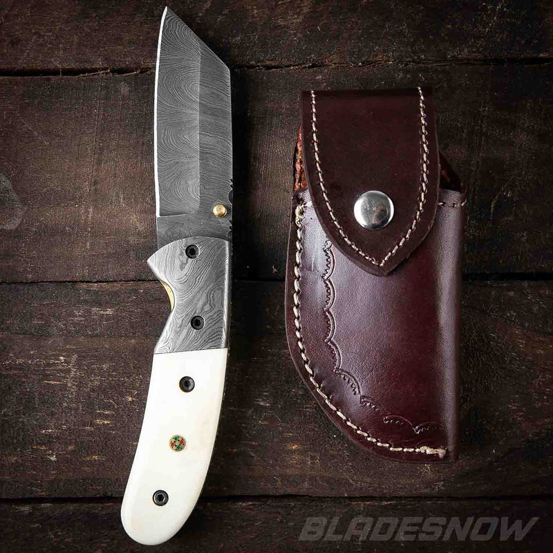 8.25" Genuine Damascus Steel Folding Pocket Knife