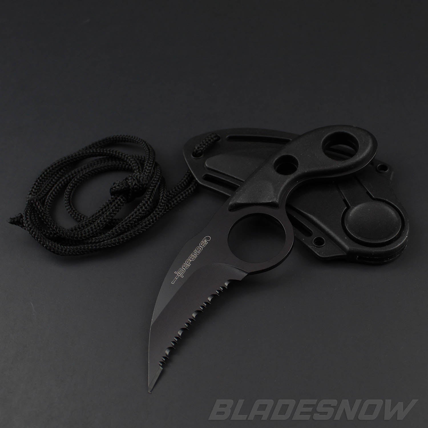 Black Karambit Mini Neck Knife | Hunting Fishing Knife