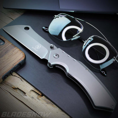 Aircraft Gray Spring Assisted Pocket | Razor Cleaver