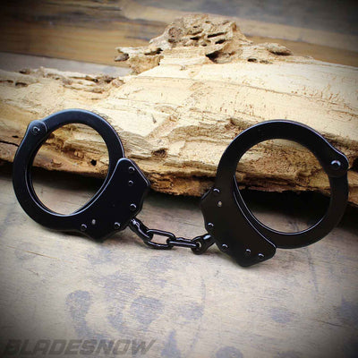black matte double lock handcuffs