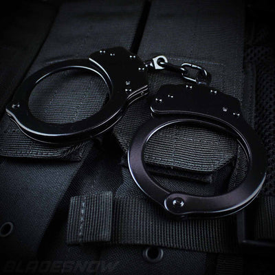 Shop quality black matte double lock handcuffs