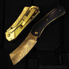 Balck wood handle gold coated pocket cleaver