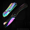 Rainbow shaded spring assisted pocket knife